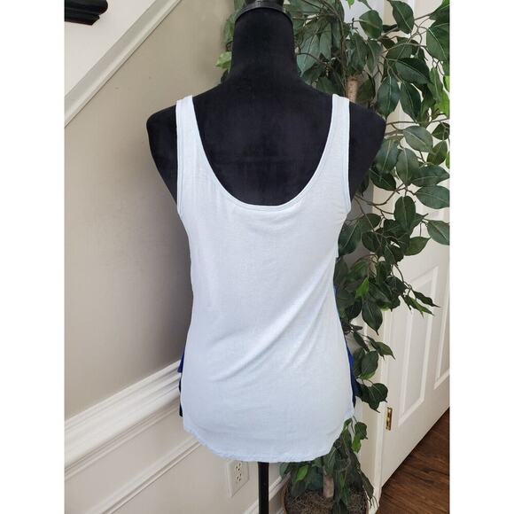 APT.9 Womens Blue Sleeveless Tiered Ruffle Scoop Neck Top Blouse Size Small - Picture 6 of 11